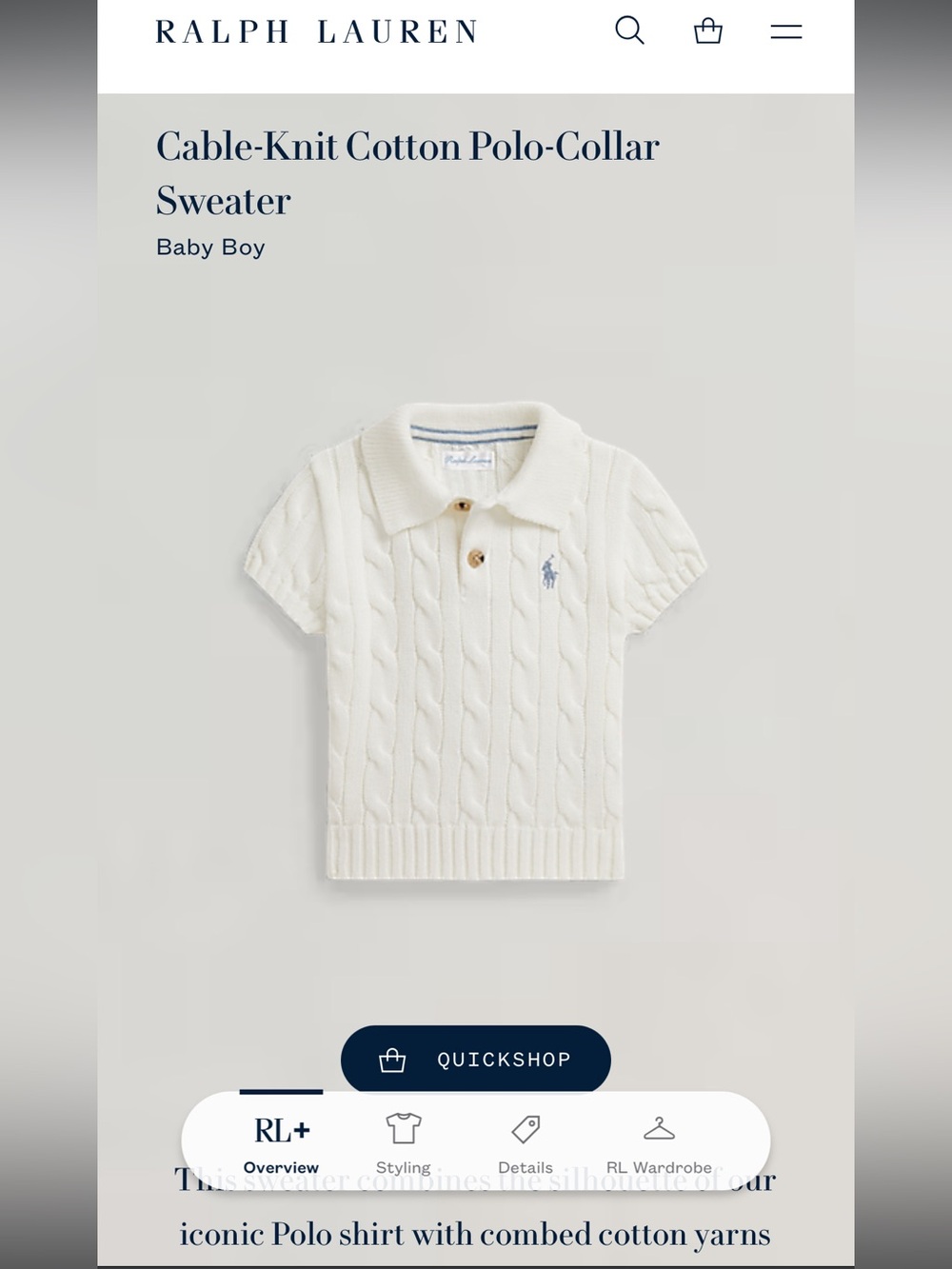 Ralph Lauren Polo cable knit Polo